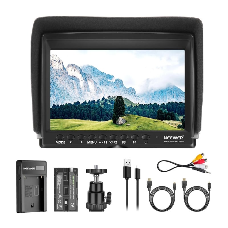 FRISSÍTETT F100 KAMERA MONITOR + USB AKKUMULÁTOR TÖLTŐ + AKKUMULÁTOR-0