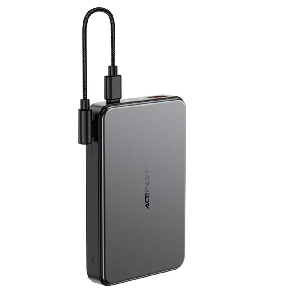 Acefast - Mágneses Vezeték Nélküli Powerbank (M31) - Type-C Kábellel, MagSafe, Gyors Töltés, 2xUSB-C, LED, 10000mAh, 22.5W - Fekete-3