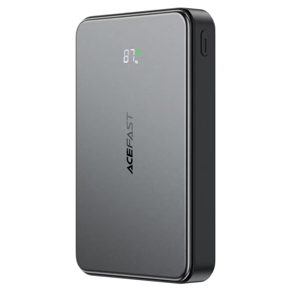 Acefast - Mágneses Vezeték Nélküli Powerbank (M31) - Type-C Kábellel, MagSafe, Gyors Töltés, 2xUSB-C, LED, 10000mAh, 22.5W - Fekete-4