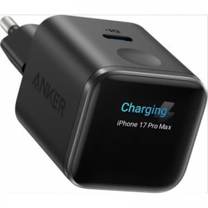 Fali Töltő Anker Nano Töltő Kijelzővel, 45W, 3A, 1 x USB-C, Fekete A121DG11