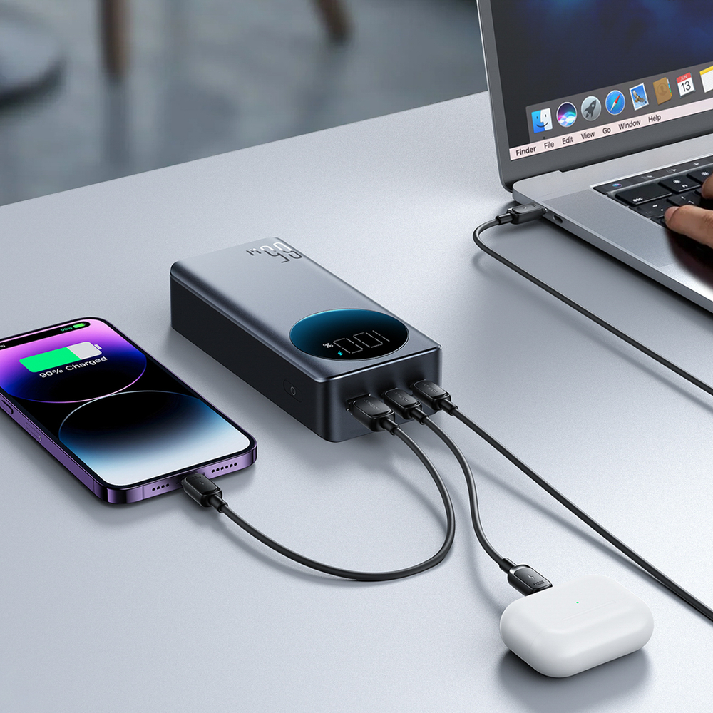 Joyroom JR-PBF05 Pro 30000mAh 65W Powerbank digitális kijelzővel, 2x USB-C, 1x USB-A - Fekete-6