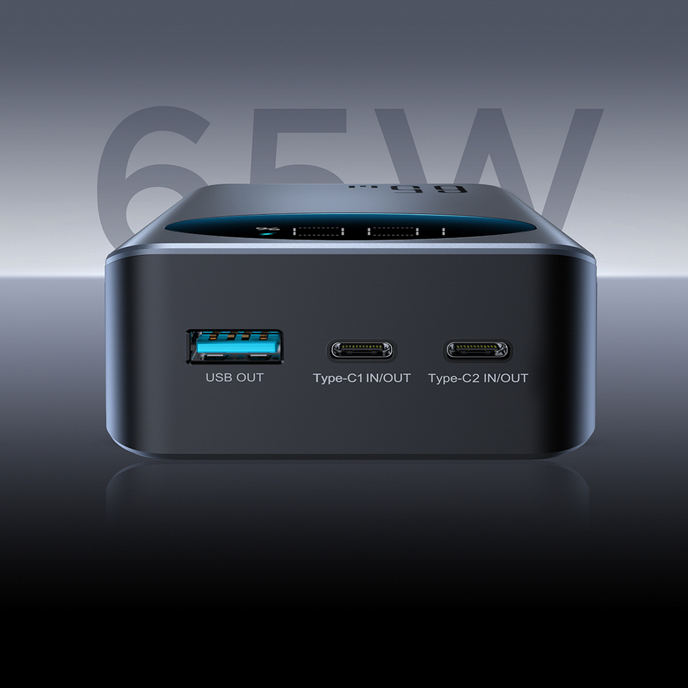 Joyroom JR-PBF05 Pro 30000mAh 65W Powerbank digitális kijelzővel, 2x USB-C, 1x USB-A - Fekete-5