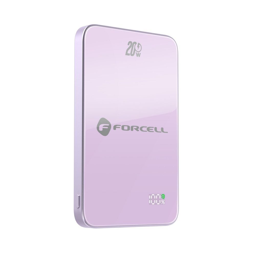 Forcell F-Energy SuperSlim F5K8 QC4.0 PD3.0 15W 5000 mAh lila MagSafe-kompatibilis powerbank-9