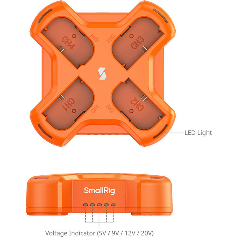 Smallrig 4838 LP-E6NH 4 csatornás kameraakkumulátor-töltő-2