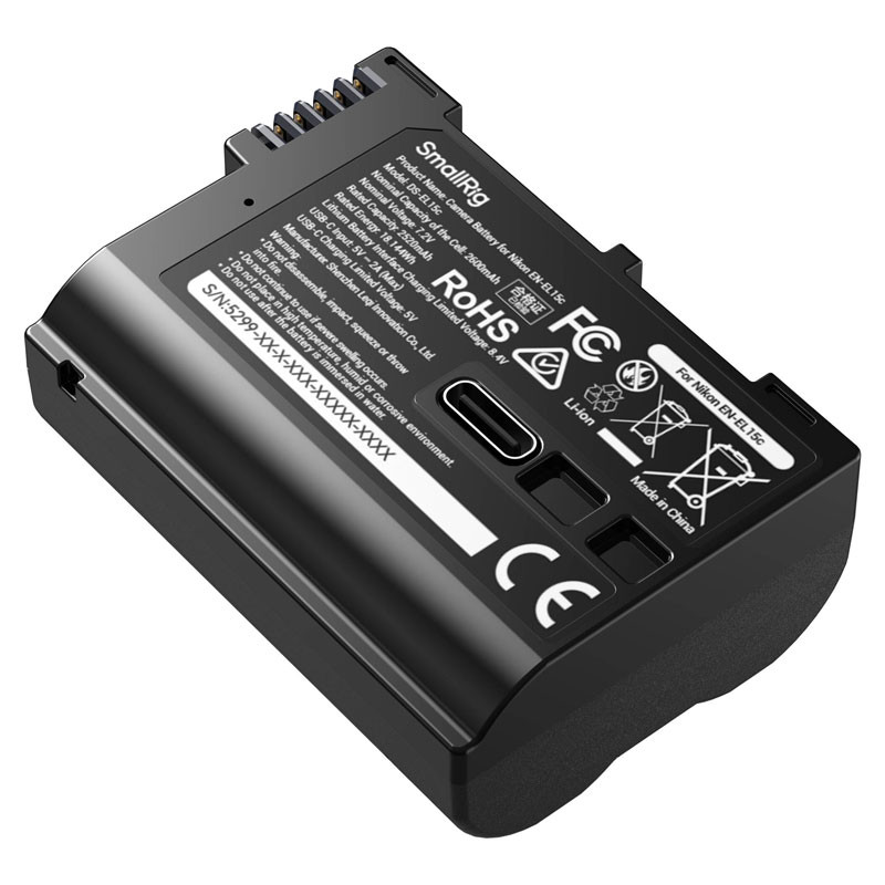 Smallrig 5299 USB-C Camera Battery with Power Display for Nikon EN-EL15C-5
