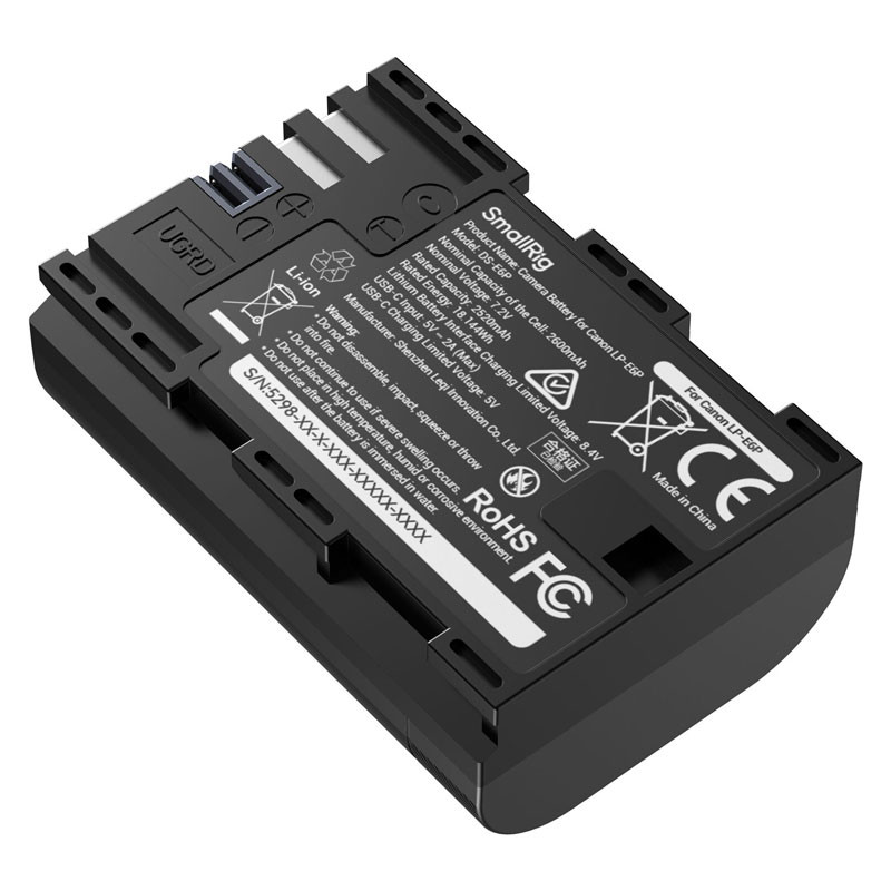 Smallrig 5298 USB-C Camera Battery with Power Display for Canon LP-E6P-4