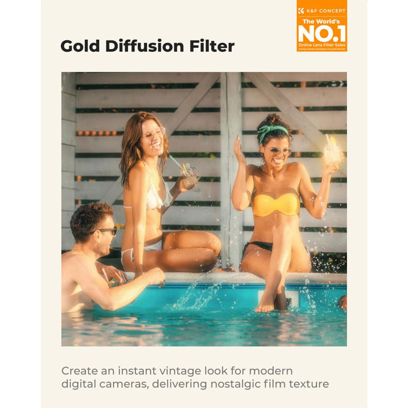 K&F Concept 82 mm Gold Diffusion 1/4 szűrő, Nano-Xcel Series-1