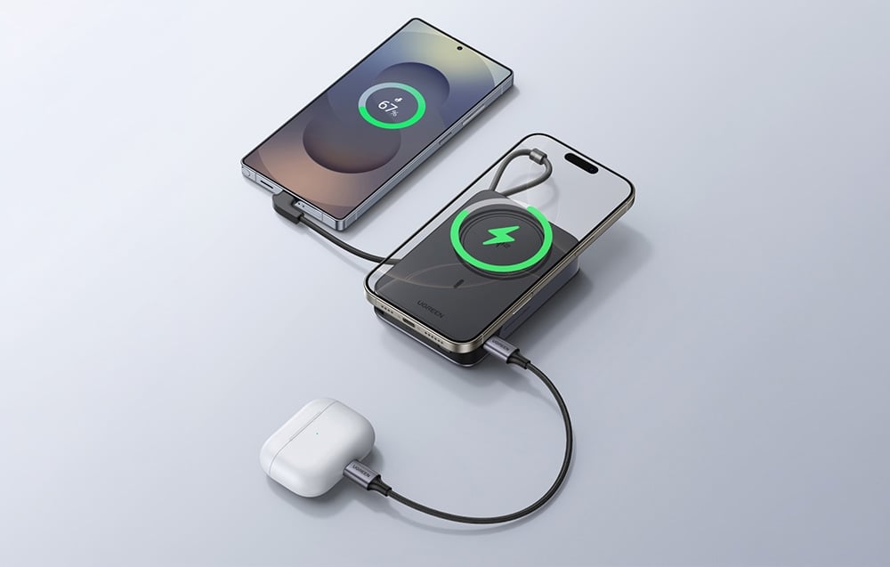 UGREEN PB568 mágneses powerbank 10000mAh 30W szürke Magsafe-4