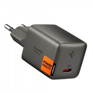 Spigen Essential EE301EU-GAN 1 portos 30 W-os GaN hálózati töltőadapter puskaszürke