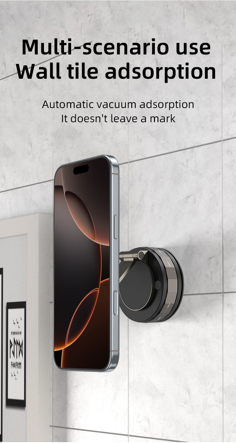 XO C176 mágneses autós telefontartó MagSafe-hez, kézi vákuumos tapadókoronggal, fekete-9