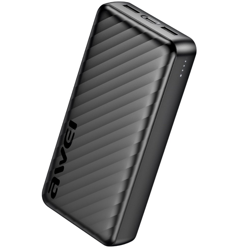 AWEI P6K Pro 20000 mAh Powerbank 2×USB-A/USB-C fekete-0