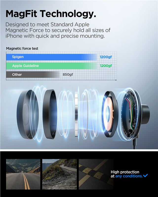 Spigen OneTap Pro 4 MagSafe autós töltő tartó, fekete Qi2-8