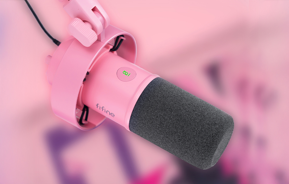 Fifine K688P dinamikus mikrofon, rózsaszín-7