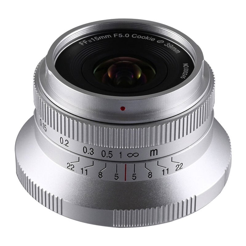 Laowa FF Auto Aperture 15mm f/5 Cookie objektív Sony E (Ezüst)-1