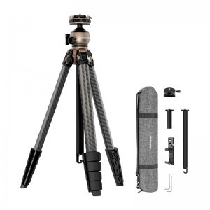NEEWER LT35 szénszálas utazó tripod 360°-os gömbfejjel, ezüst-fekete