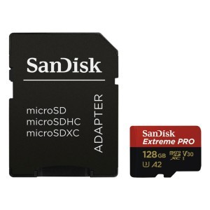 Sandisk Micro SDXC Extreme Pro Kártya 128GB, 170MB/s C10, V30, UHS-I, U3, A2