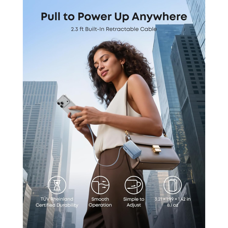 Anker Nano külső akkumulátor 10000 mAh 45 W QC + PD, kék-4