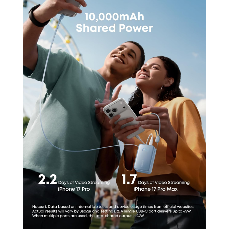 Anker Nano külső akkumulátor 10000 mAh 45 W QC + PD, kék-5