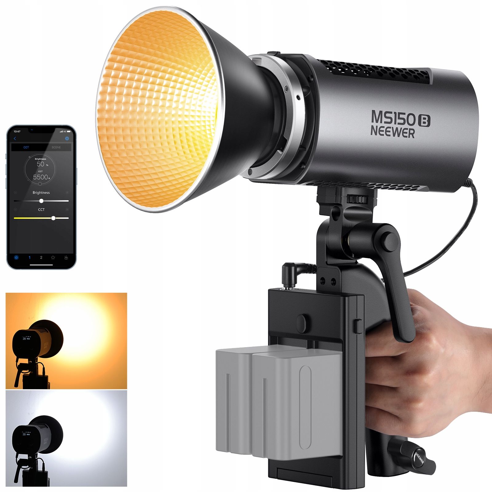 Neewer MS150B 130 W-os kétszínű LED stúdiólámpa-0
