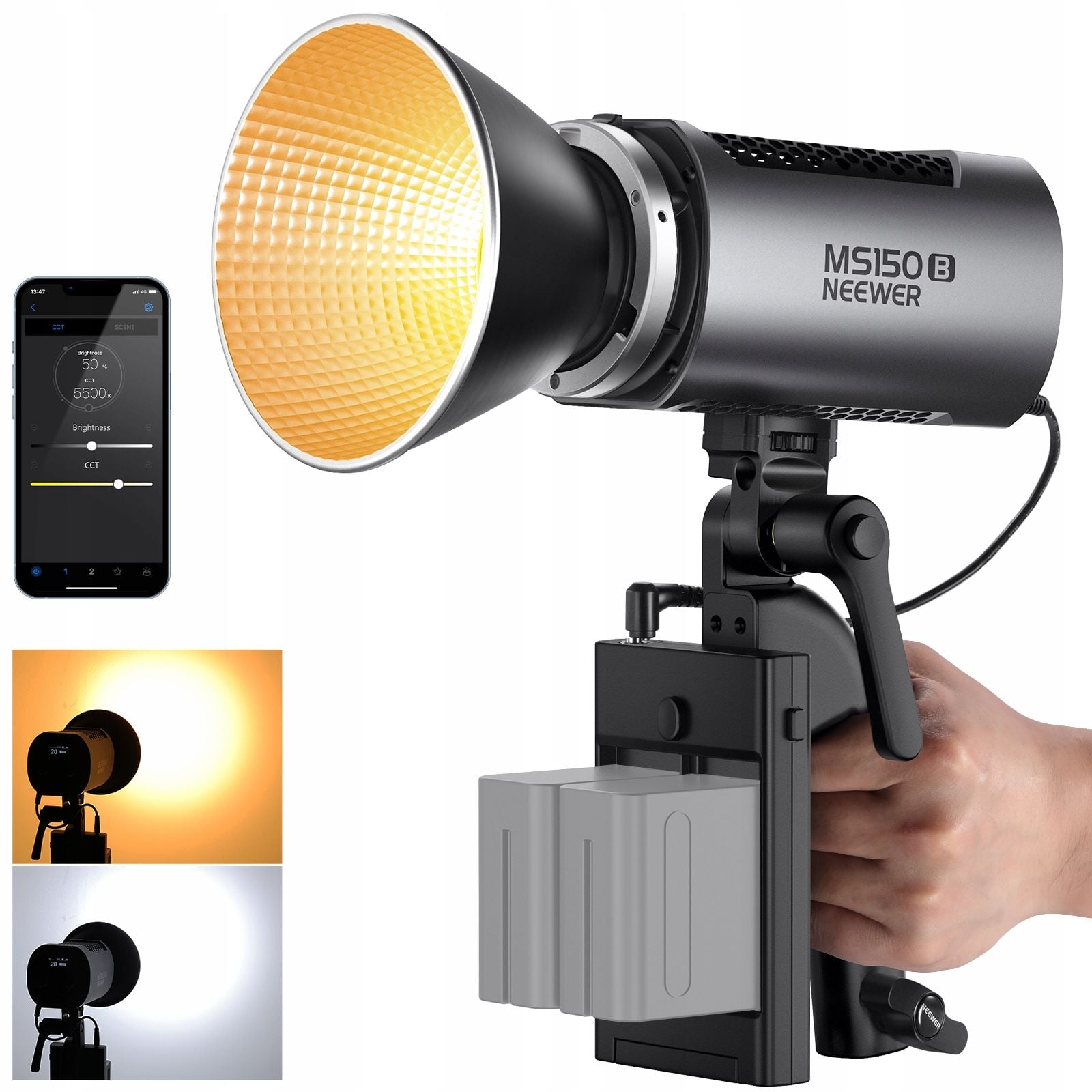 Neewer MS150B 130 W-os kétszínű LED stúdiólámpa-9