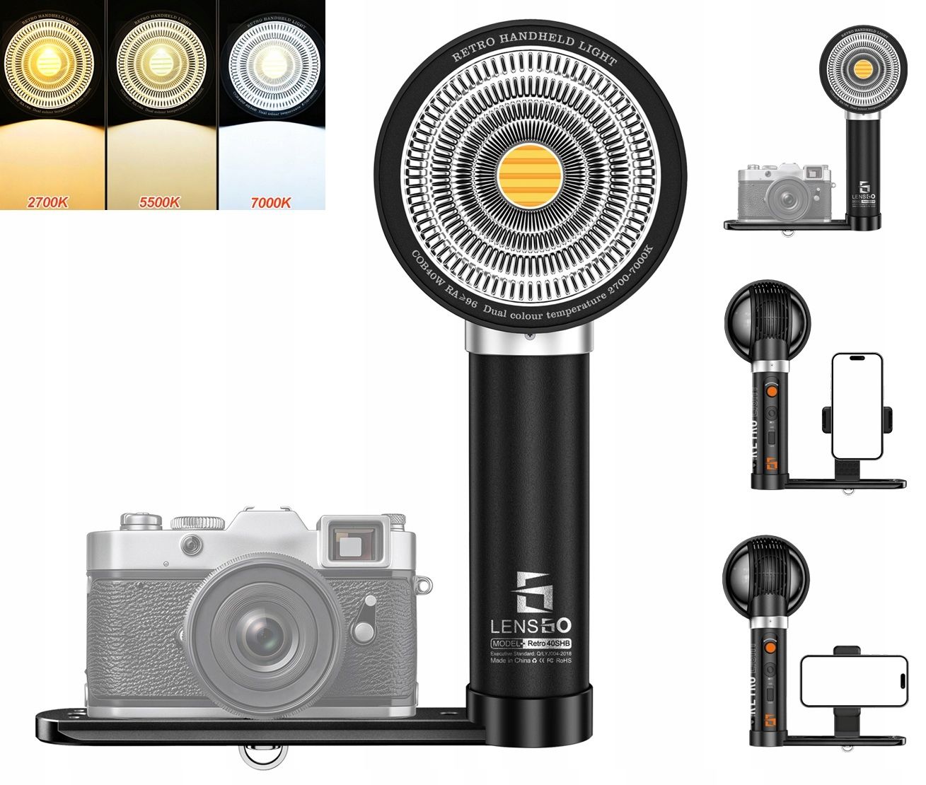 LensGo 40SHB retro kézi COB LED lámpa, 40 W-0