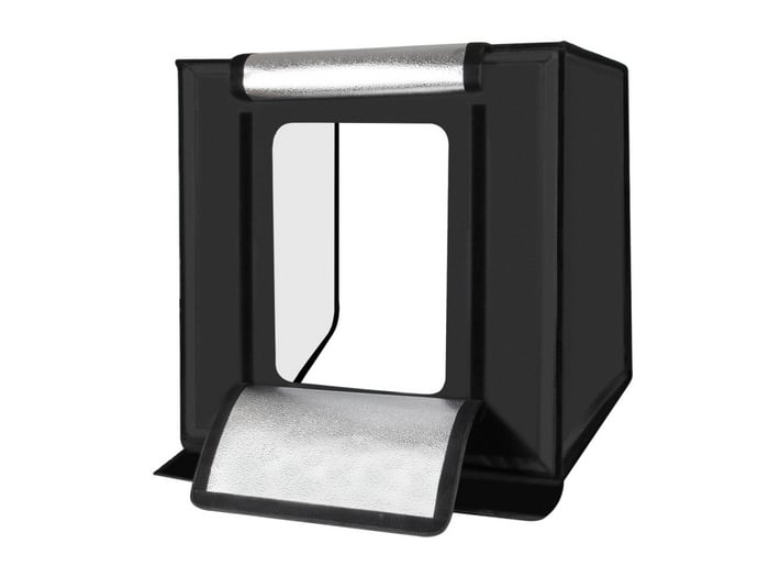 PULUZ PU5060EU LED fénydoboz 60 x 60 x 60 cm, fekete, fehér és narancssárga háttérrel-5