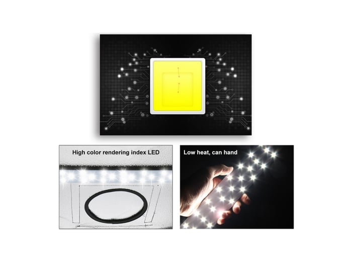 PULUZ PU5060EU LED fénydoboz 60 x 60 x 60 cm, fekete, fehér és narancssárga háttérrel-2