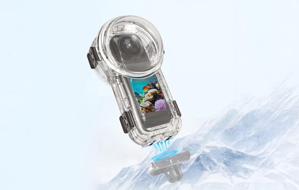 Puluz 60 m vízálló búvártok gyorskioldóval Insta360 X5 kamerához, átlátszó-2