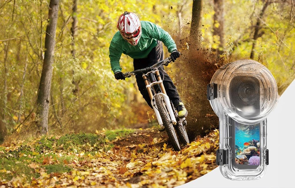 Puluz 60 m vízálló búvártok gyorskioldóval Insta360 X5 kamerához, átlátszó-4