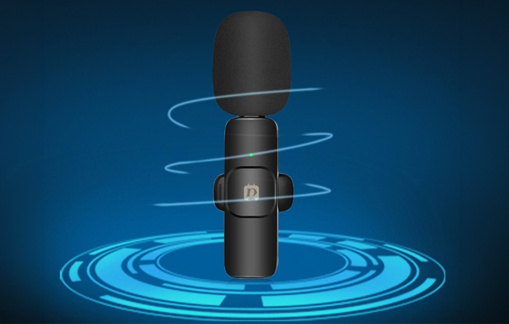 PULUZ vezeték nélküli csiptetős mikrofon, fekete USB-C-3