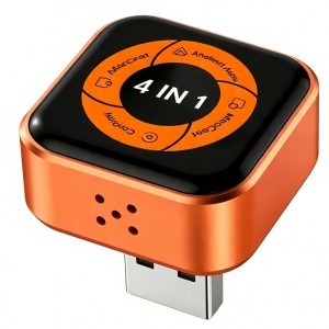 Carlinkit Mini Ultra6 vezeték nélküli CarPlay és Android Auto adapter, fekete-narancssárga