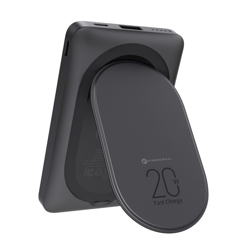 FORCELL F-ENERGY F10K2 MagStand powerbank MagSafe PD QC3.0 5A 20W 10 000mAh fekete-16