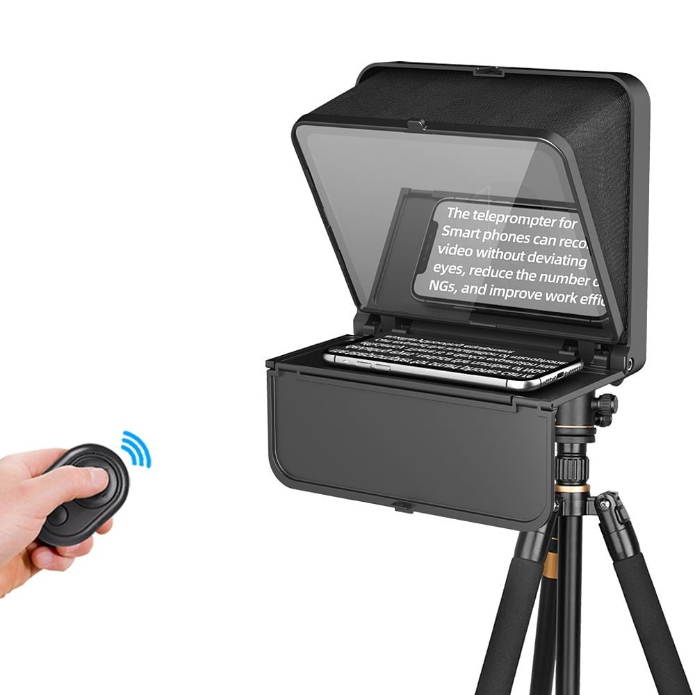 LensGo TC7 S teleprompter okostelefonhoz Bluetooth távirányítóval, fekete-13