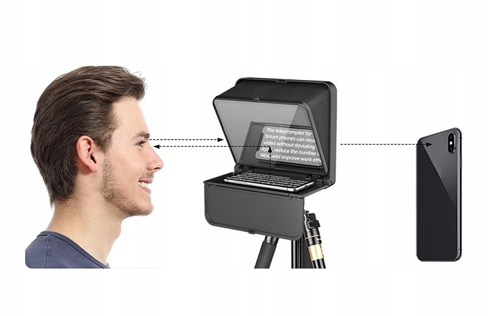 LensGo TC7 S teleprompter okostelefonhoz Bluetooth távirányítóval, fekete-11