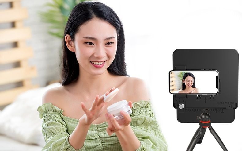 LensGo TC7 S teleprompter okostelefonhoz Bluetooth távirányítóval, fekete-10