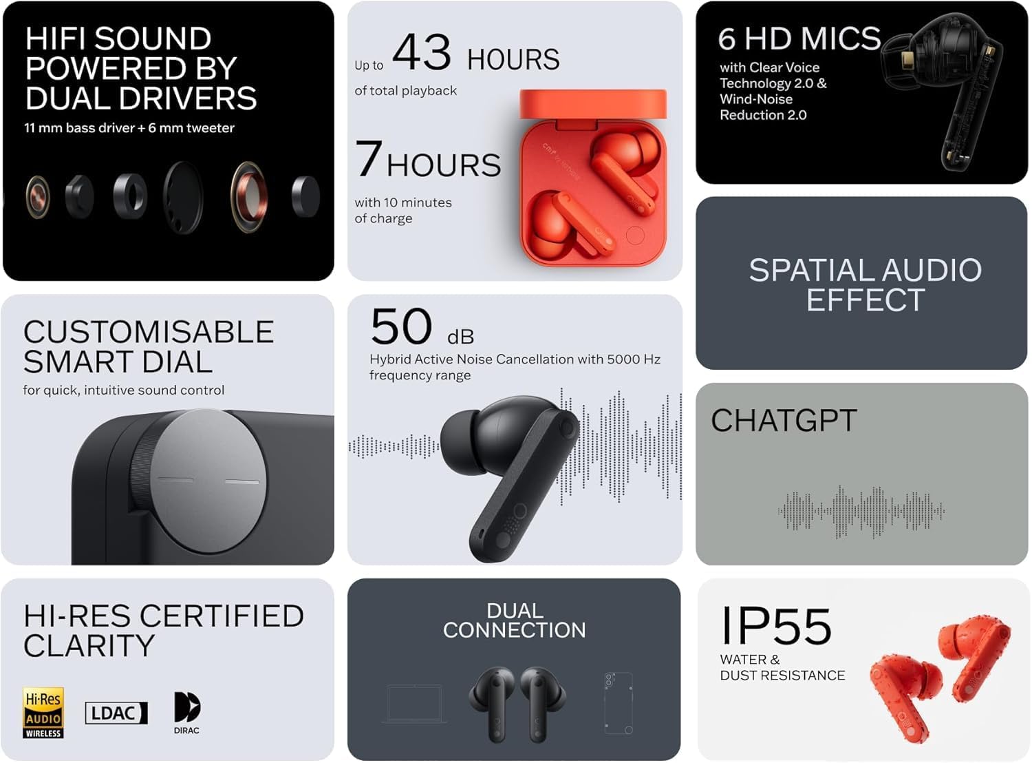 CMF by Nothing Buds Pro 2 bluetooth fülhallgató, zöld (A10600168)-3