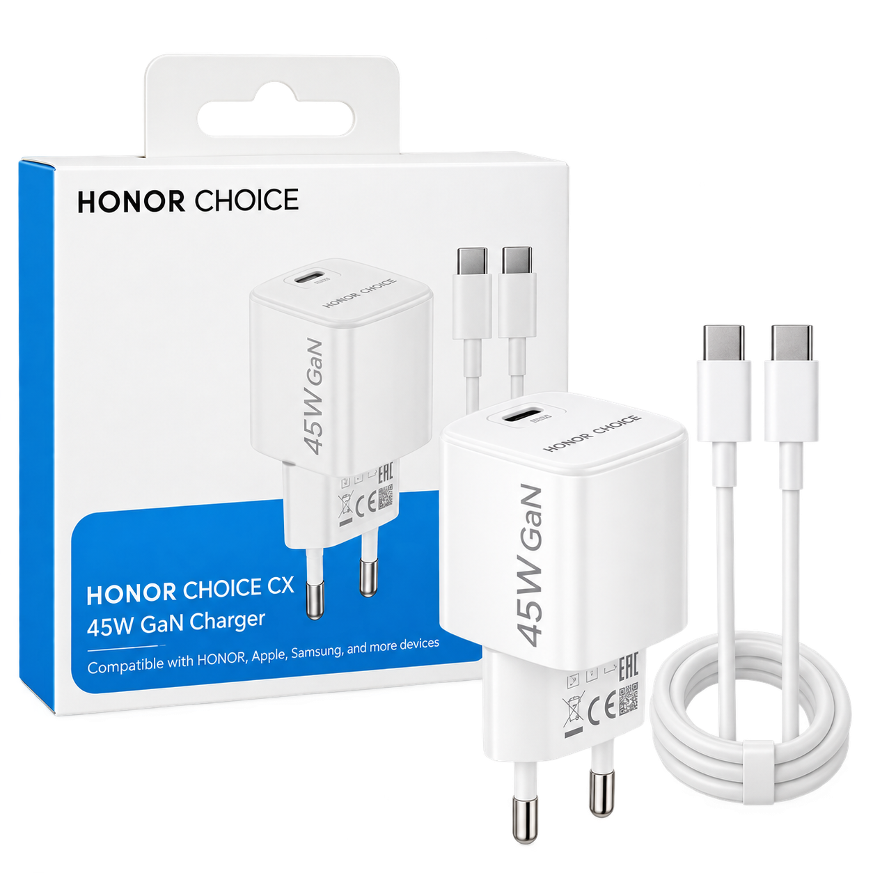 Honor Choice 5504ALHP Fehér 45 W-os hálózati töltő, 1 x USB-C, 4,05 A (5504ALHP)-0