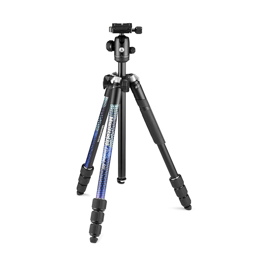 Manfrotto Element MII állvány Alu 4 szekció, gömbfej, kék (MKELMII4BL-BH)-0