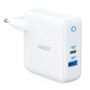Anker PowerPort PD+ 2 35 W-os, 3 A-es fali töltő, 1 x USB-A – 1 x USB-C, fehér A2636G21
