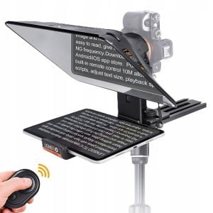 LensGo TC12 teleprompter táblagépekhez és fényképezőgépekhez 12,9 hüvelykig távirányítóval, fekete