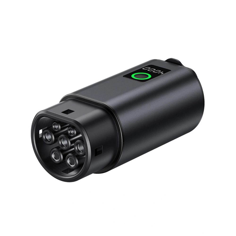 W-V2L-01 V2L Type 2–Schuko adapter, 3500 W, kijelzővel és tokkal, fekete-1