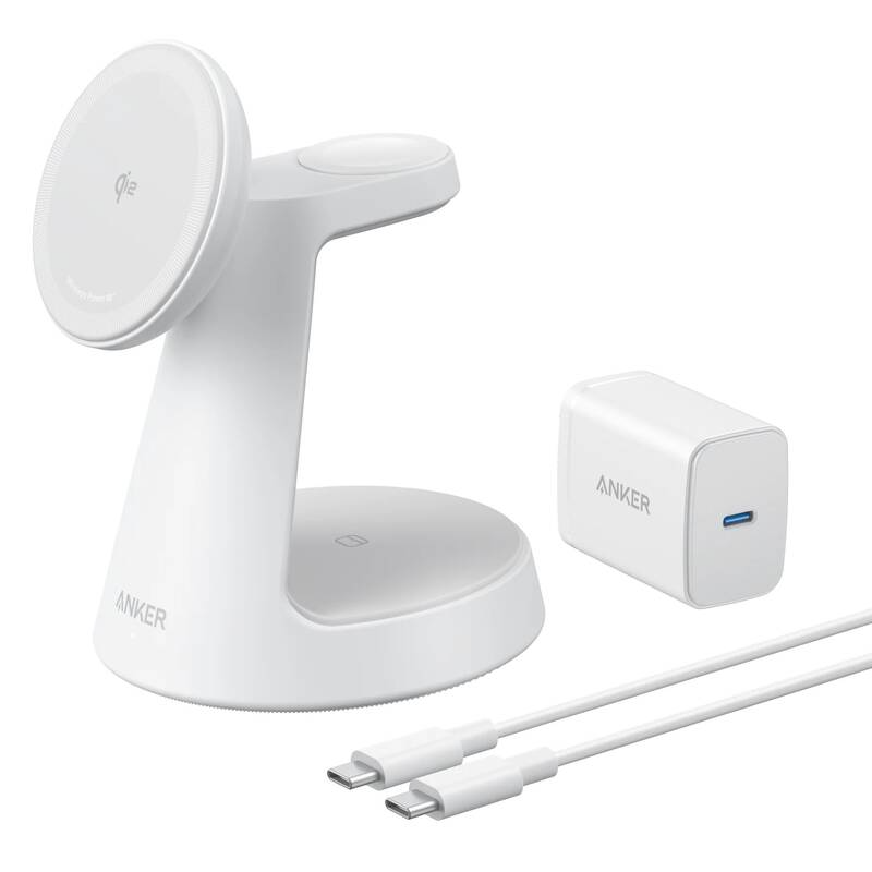 Anker MagGo B25M4G21 3 az 1-ben vezeték nélküli töltő, 15 W, fehér-0