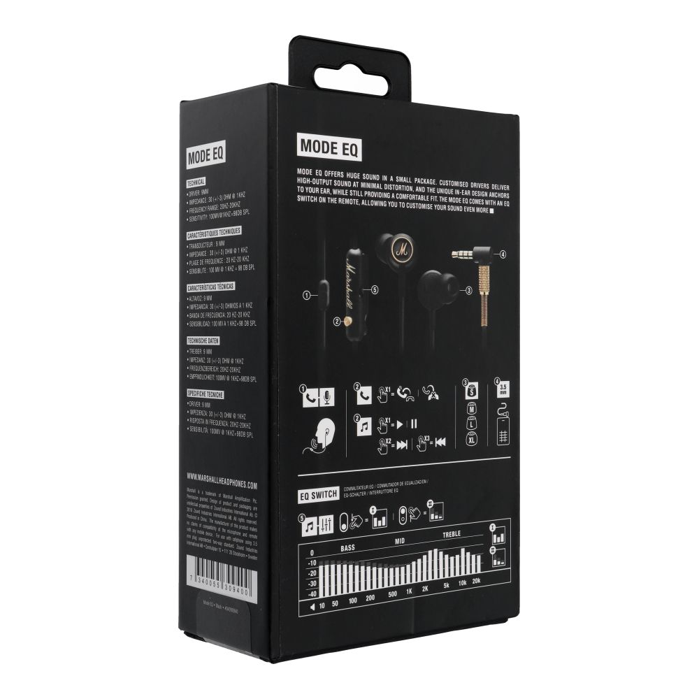 Marshall Mode EQ, Fekete fülhallgató 3.5mm jack-2