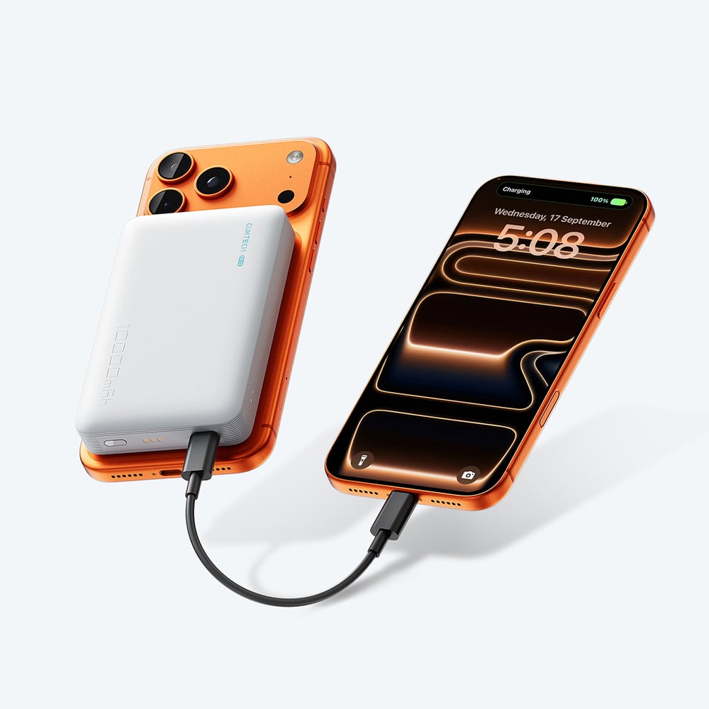 Cuktech WPB100N mágneses külső akkumulátor állvánnyal, 10000 mAh, 20 W, fehér powerbank-7