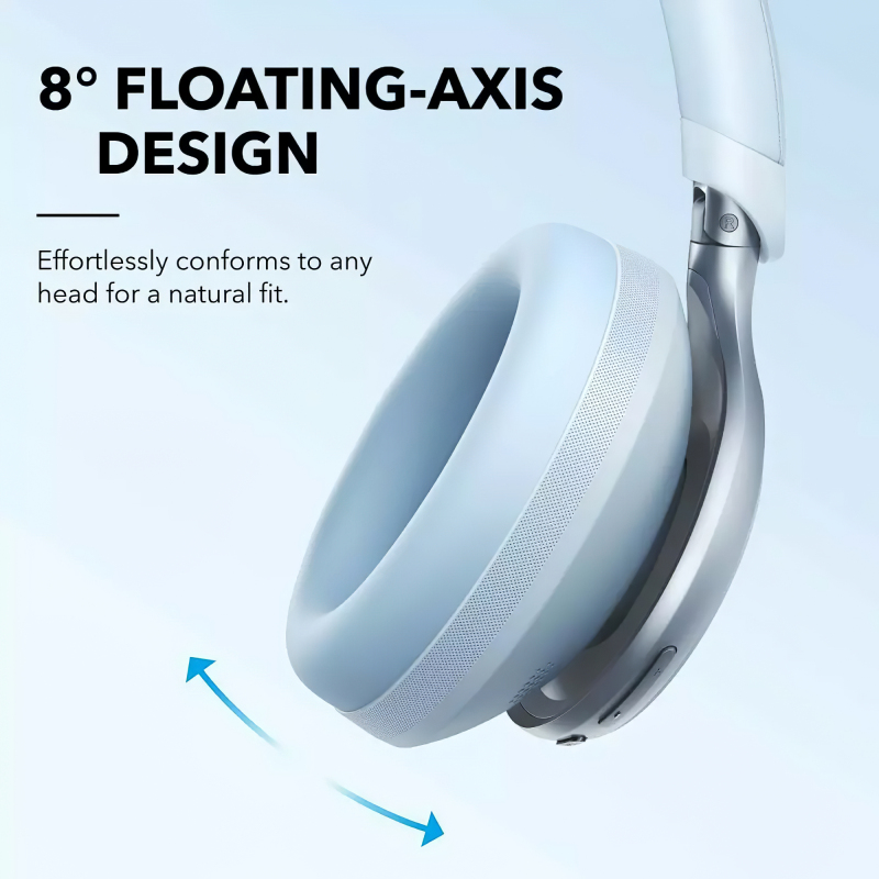 Anker SoundCore Space On Bluetooth-fejhallgató többpontos kapcsolattal, kék – A3035G31-3