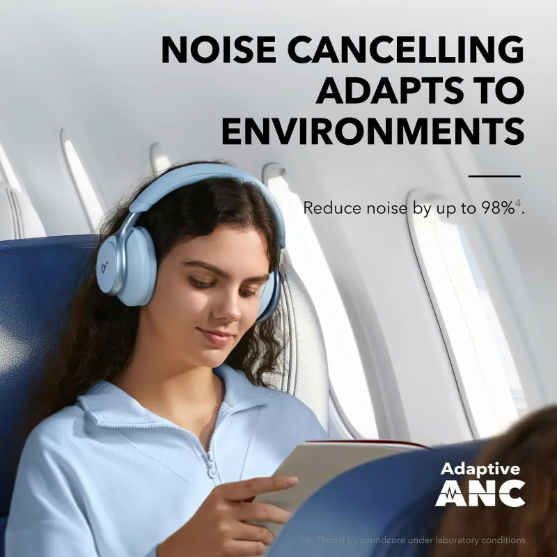 Anker SoundCore Space On Bluetooth-fejhallgató többpontos kapcsolattal, kék – A3035G31-5