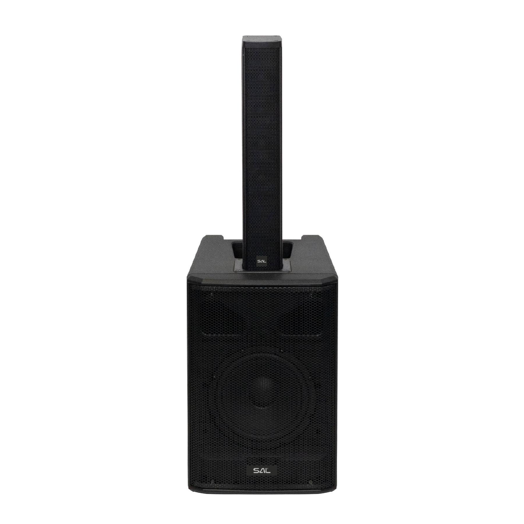 SAL PAS8W42S professzionális oszlopsugárzó hangrendszer, 20cm mélysugárzó, 4x2” szélessávú szatellit hangszóró, aktív zenekari hangdoboz, Bluetooth, állvány-5