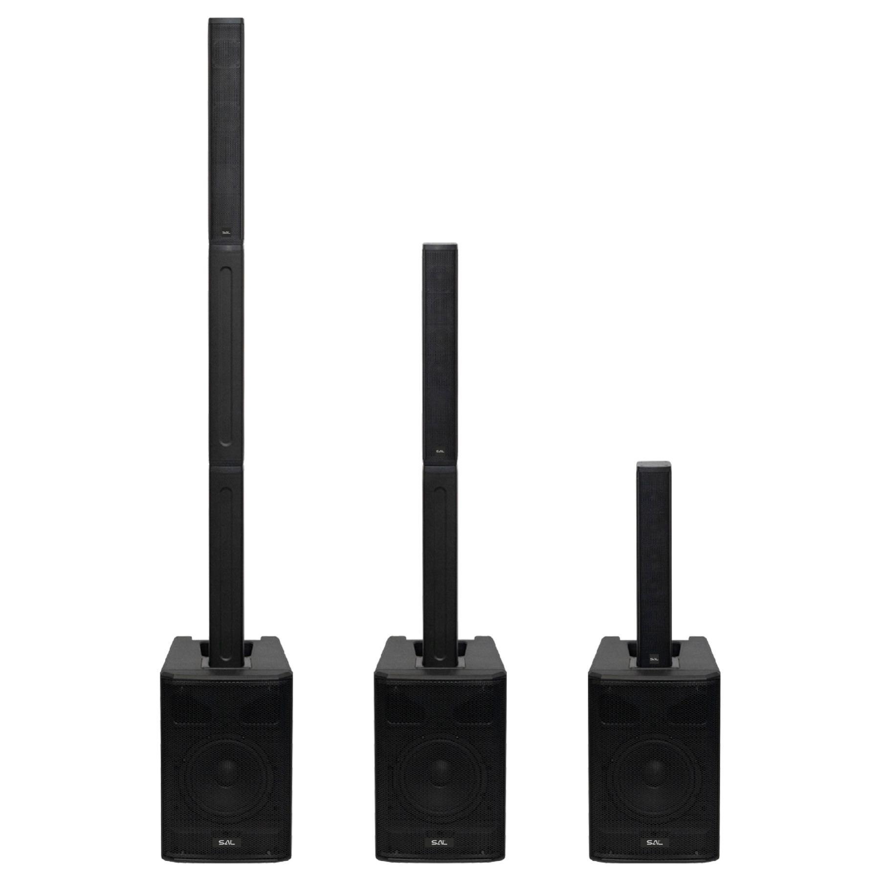 SAL PAS8W42S professzionális oszlopsugárzó hangrendszer, 20cm mélysugárzó, 4x2” szélessávú szatellit hangszóró, aktív zenekari hangdoboz, Bluetooth, állvány-12