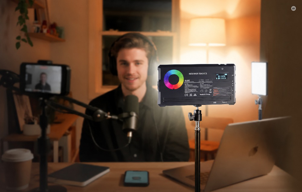NEEWER BASICS SL90C RGB LED-es videólámpa, fekete-6