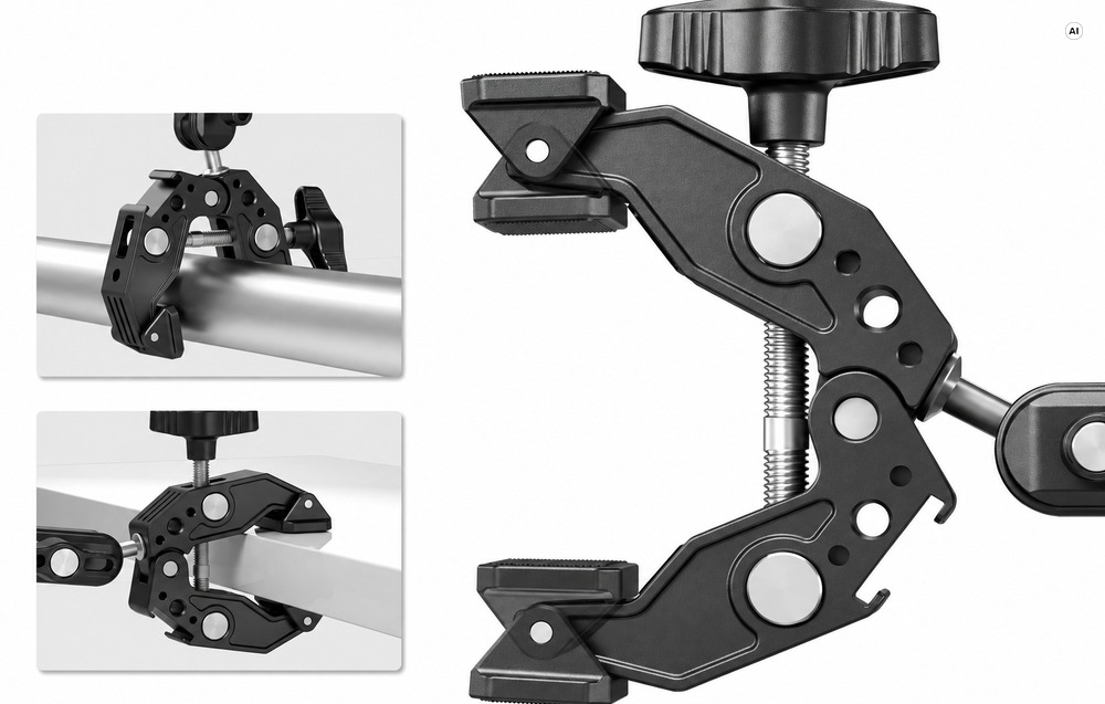 NEEWER ST83 univerzális szorítós tartó 7,62 cm-es állítható karral-3
